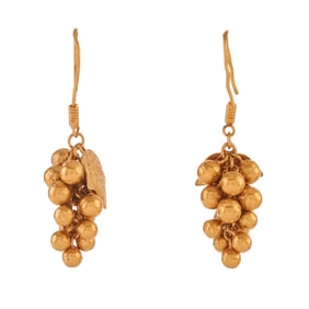 Pair of 22k Yellow Gold Grape Cluster Earrings