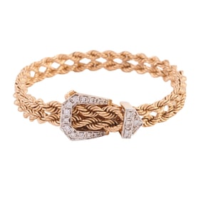 Diamond, 14k Yellow Gold Bracelet