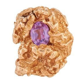Synthetic Color Change Sapphire, 14k Yellow Gold Tie Tack