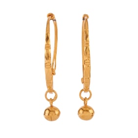 Pair of 22k Yellow Gold Hoop Earrings
