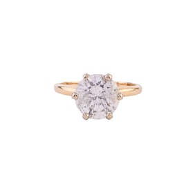 Diamond, 14k Yellow Gold Solitaire Ring
