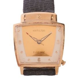 Hamilton Everest Electric Gold-Filled, Leather Wristwatch