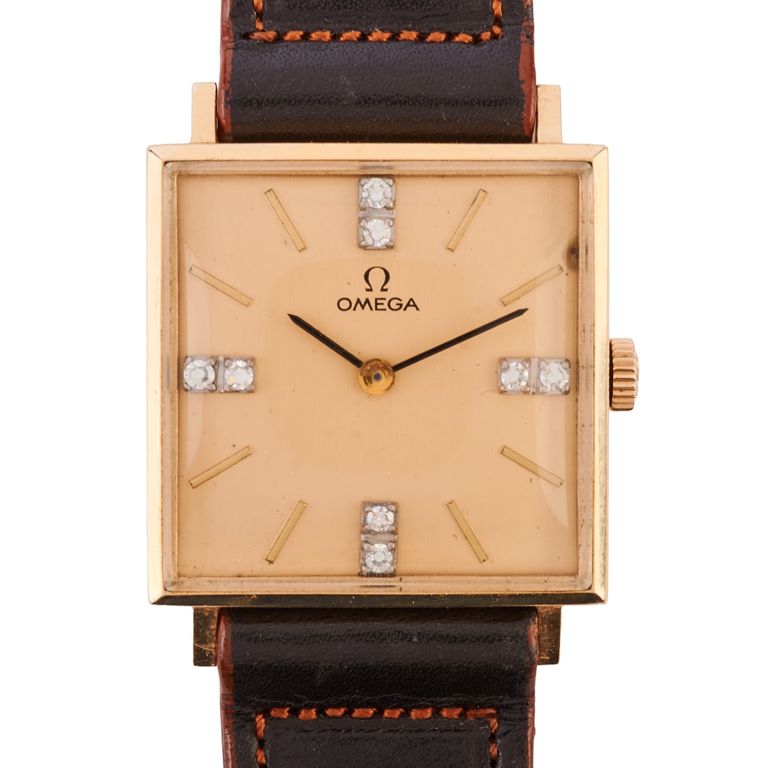 Omega 14k Yellow Gold, Leather Wristwatch (1 of 4)