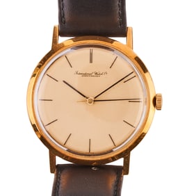 International Watch Co. Schaffhausen 18k Yellow Gold, Leather Wristwatch