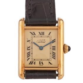 Must De Cartier Vermeil, Leather Wristwatch
