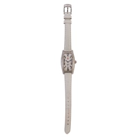 Michele Coquette Diamond, Stainless Steel, Leather Wristwatch