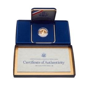 US 1987 $5.00 Constitution Gold Coin
