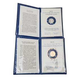 1976 $100.00 Dollar Gold Coin of Guyana & 1976 150 Balboas Platinum Coin