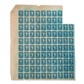 Confederate States of America Scott #12, A8 - Partial Sheet