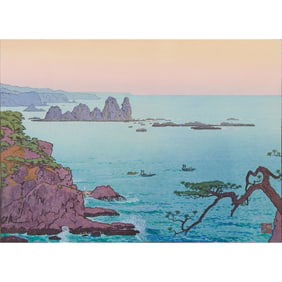 Toshi Yoshida, Irozaki Morning,  Woodblock