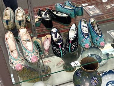 Four Pairs of Chinese Embroidered Shoes