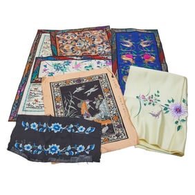Group of Chinese Silk Embroidered Panels