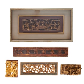 Chinese Carved Wood Panels