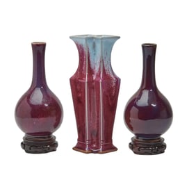 Three Chinese Glazed Ceramic Vases