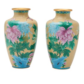 Pair of Chinese Cloisonne Vases