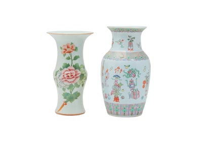 Two Chinese Enamelled Porcelain Vases