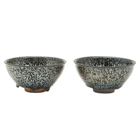 Two Chinese Oil Spot Tenmoku Bowls