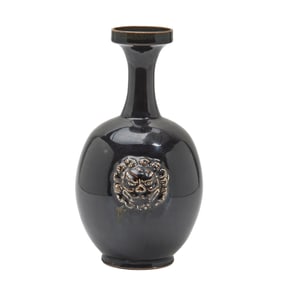Black glazed vase