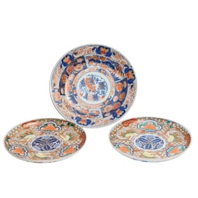 Group of Three Japanese Imari Porcelain Plates