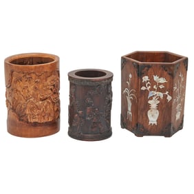 Three Chinese Brush Pots