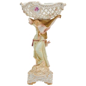 KPM Berlin Porcelain Figural Centerpiece Basket