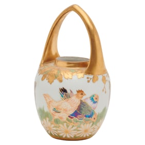 Lamm Dresden Painted Porcelain Basket