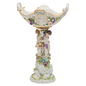 Meissen Porcelain Figural Centerpiece Basket