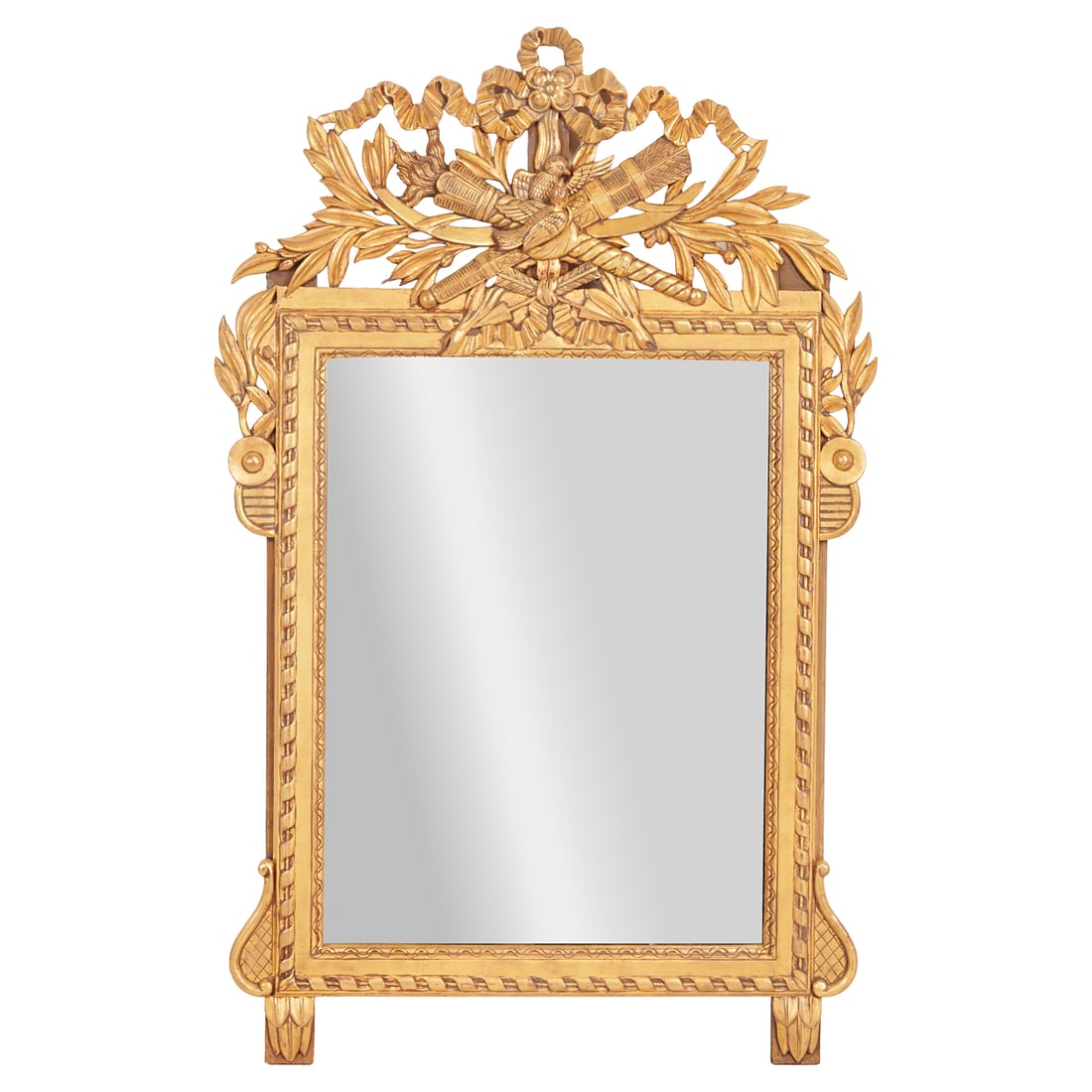 Louis XVI Style Carved Giltwood Wall Mirror (1 of 2)