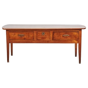 French Provincial Fruitwood Table de Cuisine