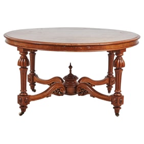Victorian Renaissance Revival Walnut Center Table