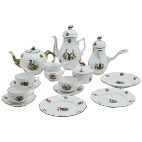 Herend Hot Beverage Service in the Hunting Trophies Pattern