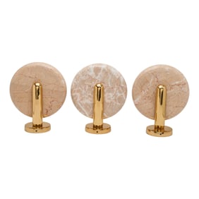Three Charles Pfister for Boyd Modern Cast Concrete and Brass Sconces