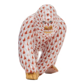 Herend Porcelain Fishnet Gorilla Figure