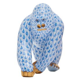 Herend Porcelain Fishnet Gorilla Figure