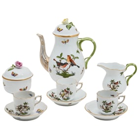 Herend Porcelain Demitasse Set in Rothschild Bird Pattern
