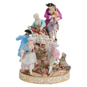 Meissen Porcelain Figural Group of Musicians and Dancers