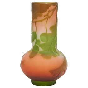 Cameo Glass Vase Signed for Galle