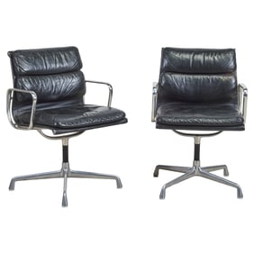 Pair of Eames for Herman Miller Aluminum Group Soft Pad Swivel Chairs