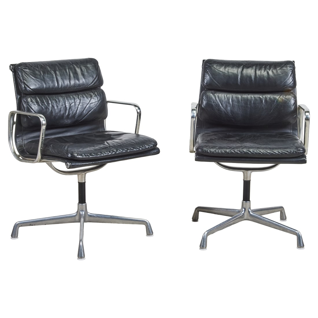 Pair of Eames for Herman Miller Aluminum Group Soft Pad Swivel Chairs (1 of 4)