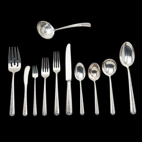 Towle Sterling Silver Flatware Service in Rambler Rose Pattern
