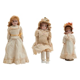 Three Bisque Head Dolls