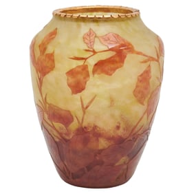 Cameo Glass Vase with Daum Nancy Signature