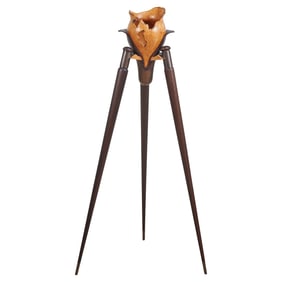 William Moore Turned Wood Vessel on Three Legs, 1986