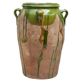 French Glazed Terracotta Olive Jar