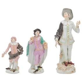 Three Meissen Porcelain Figures from the Commedia dell Arte