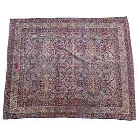 Persian Lavar Kerman Inscribed Carpet