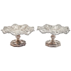 Pair of Historicist Silverplate Compotes