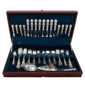 Birks Silverplate Flatware Service for Eight in Canteen