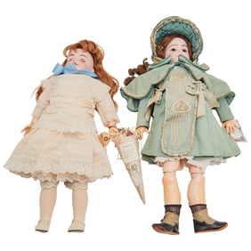 Two Bisque Head Dolls