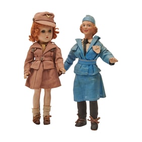 Madame Alexander WAC Doll and Freundlich WAVE Doll